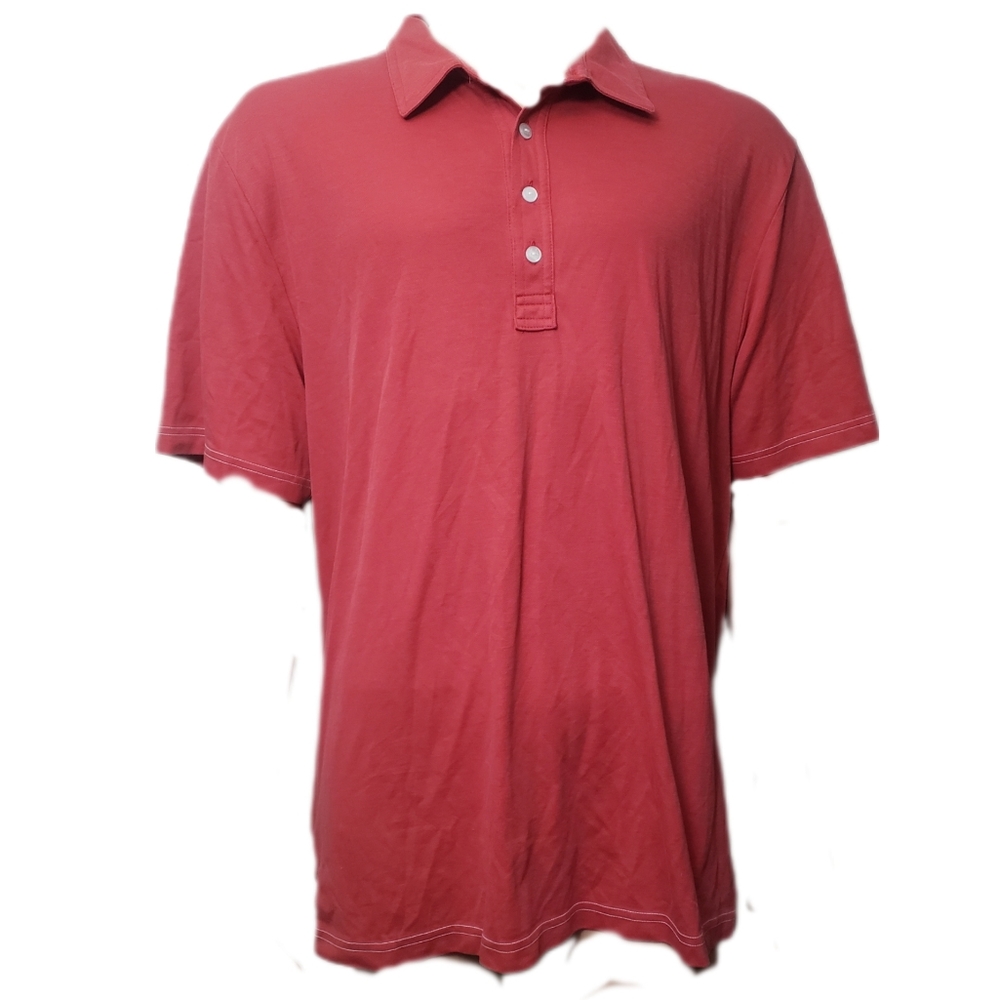 Travis Mathew Brick Red Pima Cotton Blend Polo Shirt- Sz X…